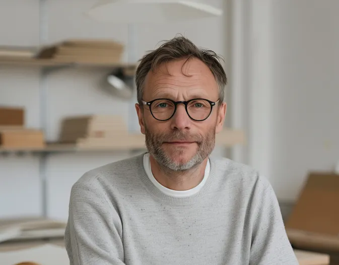 Russel Anderson recording a video testimonial